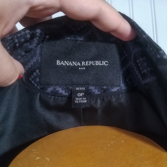 [banana republic] grey jacquard open front blazer - Picture 3 of 5